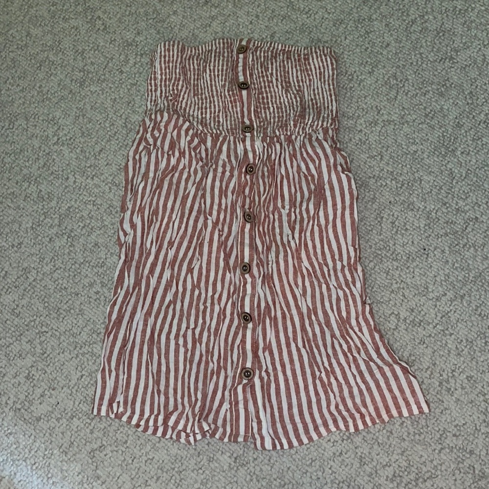 Strapless striped dress